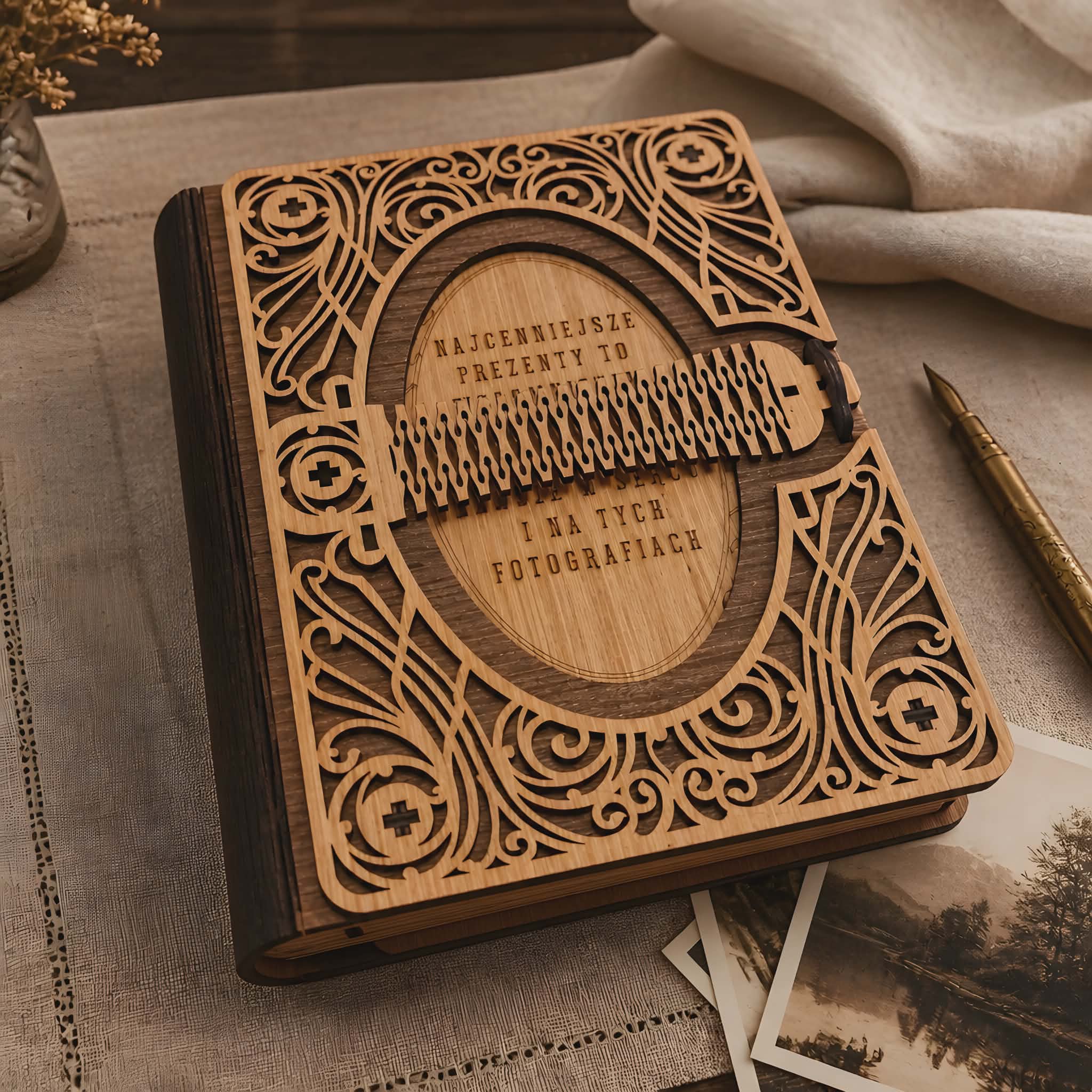 Personalizowany drewniany album Limes Dekor